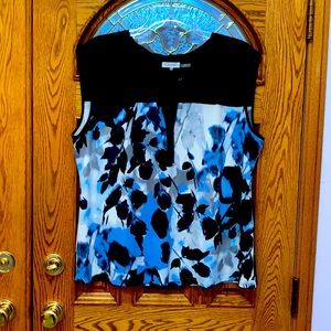 Calvin Klein 2x sleeveless blue/black top